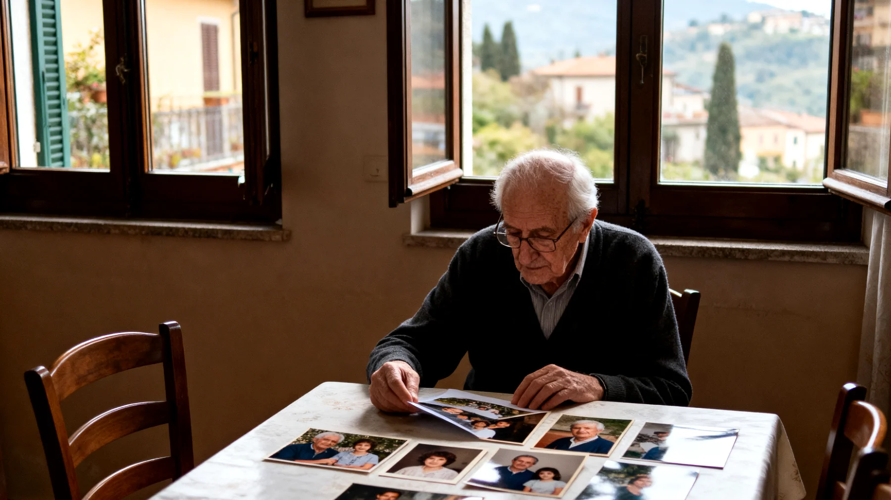 Un nonno che teme di perdere il legame affettivo con i nipoti giovani adulti, ormai impegnati nella loro vita autonoma, carriera e relazioni personali, e fatica ad accettare il naturale distanziamento generazionale"