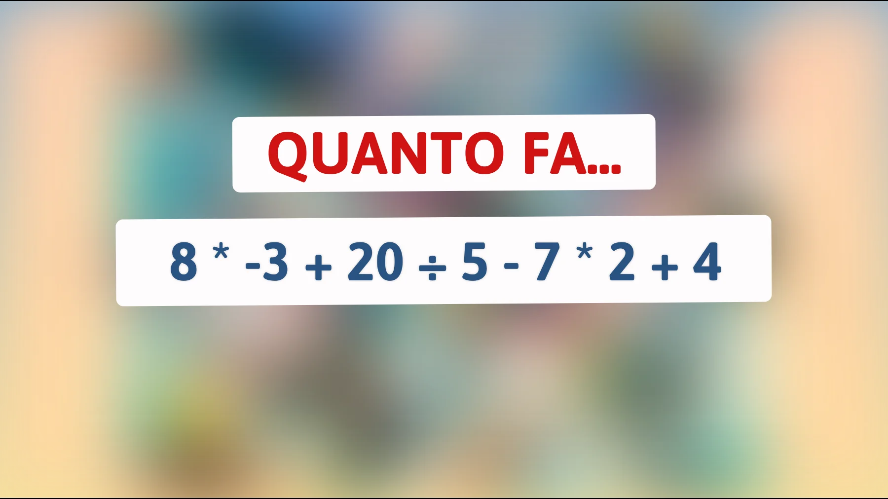 Solo il 2% riesce a risolvere questo calcolo senza sbagliare: tu sei tra loro?"