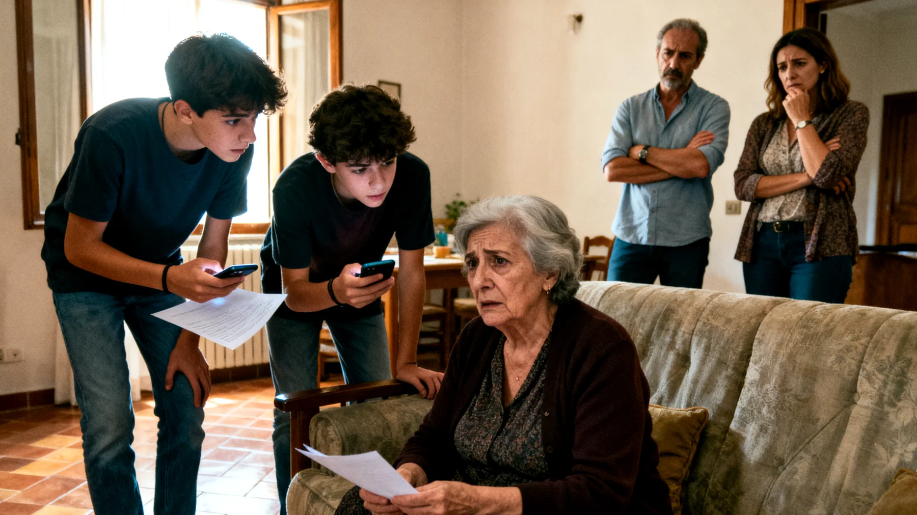 Nonna che fatica a gestire la dipendenza affettiva eccessiva dei nipoti adolescenti, i quali si rivolgono costantemente a lei per ogni decisione o difficoltà, bypassando i genitori e impedendo loro di sviluppare autonomia emotiva e capacità di problem solving adeguate all'età"