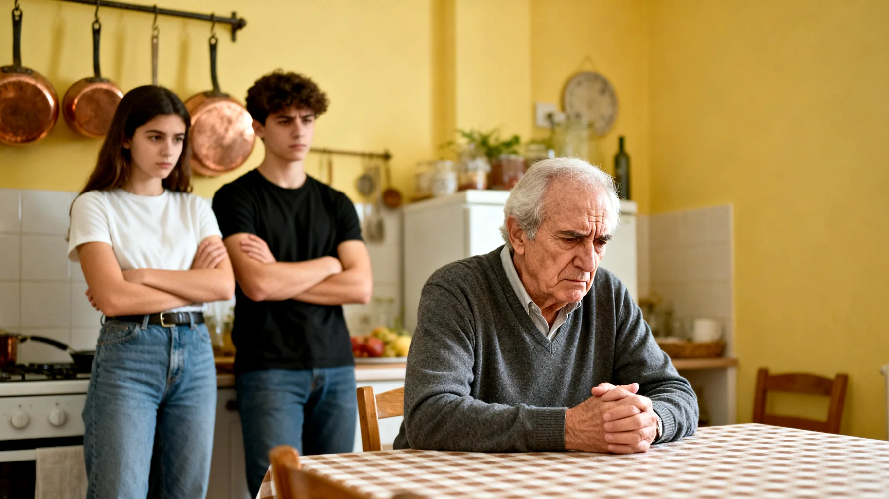 Il nonno fatica a gestire i conflitti con i nipoti giovani adulti riguardo alle regole e ai limiti, sentendosi ignorato o considerato antiquato nelle sue indicazioni"