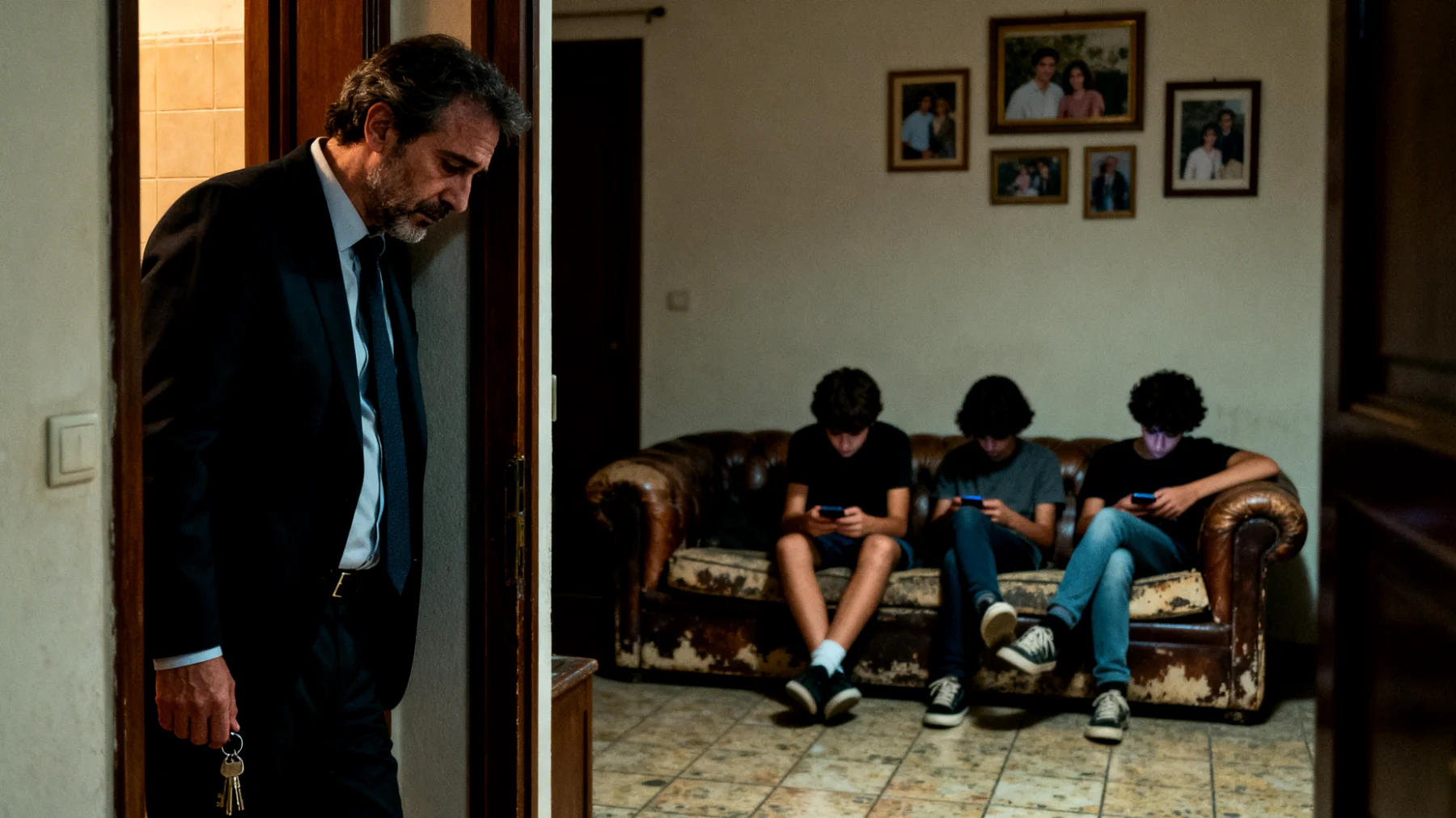 Un papà che lavora molte ore si rende conto di avere poco tempo di qualità da dedicare ai suoi figli adolescenti, limitandosi spesso a interazioni superficiali e a conversazioni frettolose che non permettono di costruire un vero legame emotivo e di comprendere cosa stiano realmente vivendo"